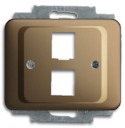 Плата центральная (накладка) для 2-х разъёмов Modular Jack (артикулы 0210, 0211 и 0219), серия alpha nea, цвет бронза