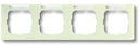 Рамка 4-постовая, горизонтальная, с полем для надписи, серия Busch-Duro 2000 SI linear, цвет слоновая кость