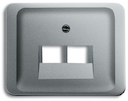 Плата центральная (накладка) для 2-х разъёмов Modular Jack (артикулы 0210, 0211 и 0219), серия alpha exclusive, цвет титан