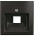 Плата центральная (накладка) для 1-постовой телекоммуникационной розетки 0213, 0216, с полем для надписи, серия Basic 55, цвет château-black