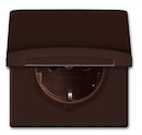 Розетка SCHUKO, 20 EUGK-31-101, с крышкой, Allwetter44, IP44, коричневый, уплотнительное кольцо в комплекте, 16А, 250В.