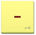 Клавиша для механизма 1-клавишного выключателя/переключателя/кнопки, с прозрачной линзой и символом "КЛЮЧ", серия solo/future, цвет sahara/жёлтый