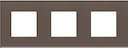 Рамка 3-постовая, 2-модульная, серия Zenit, стекло Кофейное