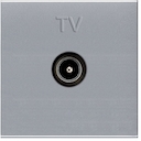 Механизм ТВ розетки, простой, 2-модульный, серия Zenit, цвет серебристый
