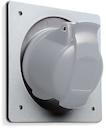 Socket-outlet, panel mounting, 5h, 16A, IP44, unified flange, angled, 3P+E