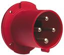 Inlet, panel mounting, 6h, 63A, IP44, unified flange, straight, 3P+E