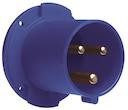 Inlet, panel mounting, 6h, 63A, IP44, unified flange, straight, 2P+E