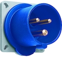 Inlet, panel mounting, 6h, 16A, IP44, minimized flange, straight, 3P+E