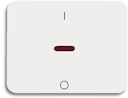 Клавиша для механизма 1-клавишного выключателя/переключателя/кнопки, с красной линзой, с маркировкой "I/O", серия alpha nea, белый глянцевый