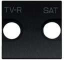 Накладка для TV-R-SAT розетки, 2-модульная, серия Zenit, цвет антрацит