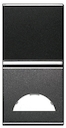 Клавиша 1-клавишного 1-модульного выключателя/переключателя/кнопки с окном для шильдика с символом, серия Zenit, цвет антрацит