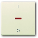 Клавиша для механизма 1-клавишного выключателя/переключателя/кнопки, с красной линзой, с маркировкой "I/O", серия solo/future, цвет savanne/слоновая кость