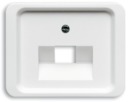 Плата центральная (накладка) для 1-постовой телекоммуникационной розетки 0213, 0216, с полем для надписи, серия alpha nea, цвет белы глянцевый
