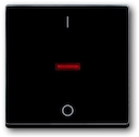 Клавиша для 1-клавишных выключателей/переключателей/кнопок с символом "I/O", красная линза, Impressivo, антрацит