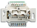 Механизм 2-постовой компьютерной/телефонной розетки UAE, 8/8 полюсов, раздельно, RJ45, категория 5е, неэкранированная, до 100 МГц