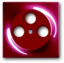 Накладка (центральная плата) для TV-R-SAT розетки, серия impuls, цвет бордо/ежевика