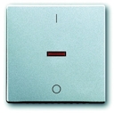 Клавиша для механизма 1-клавишного выключателя/переключателя/кнопки, с красной линзой, с маркировкой "I/O", серия solo/future, цвет серебристо-алюминиевый