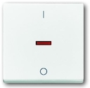 Клавиша для 1-клавишных выключателей/переключателей/кнопок с символом "I/O", красная линза, Impressivo, белый