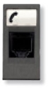 Розетка телекоммуникационная на 6 контактов, 1-модульная, тип RJ12, серия Stylo/(Re)stylo, цвет слоновая кость