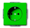Розетка SCHUKO 16А 250В, со шторками, серия solo/future, цвет зелёный