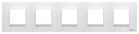 Рамка 5-постовая, 2-модульная, серия Zenit, цвет альпийский белый