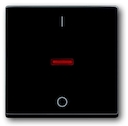 Клавиша для механизма 1-клавишного выключателя/переключателя/кнопки, с красной линзой, с маркировкой "I/O", серия solo/future, цвет антрацит