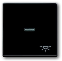 Клавиша для механизма 1-клавишного выключателя/переключателя/кнопки, с прозрачной линзой и символом "СВЕТ", серия solo/future, цвет антрацит
