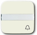 Клавиша для механизма 1-клавишного выключателя/переключателя/кнопки, с полем для надписи, с символом ЗВОНОК, серия Busch-Duro 2000 SI, цвет слоновая кость