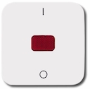 Клавиша для механизма 1-клавишного выключателя/переключателя/кнопки с красной линзой и маркировкой "I/O", серия Reflex SI, цвет альпийский белый