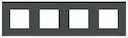Рамка 4-постовая, 2-модульная, серия Zenit, стекло Графит