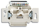 Механизм 1-постовой компьютерной/телефонной розетки, 8 полюсов, RJ45, категория 6е, неэкранированная, до 250 МГц