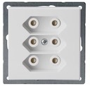 ABB Розетка 3*EuroSocket 6А 230В, без заземления, белый