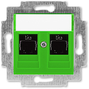 Розетка информационная ABB Levit двойная 2хRJ45 категория 5e зелёный