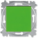 Выключатель одноклавишный ABB Levit двухполюсный зелёный / дымчатый чёрный