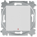 Переключатель одноклавишный с подсветкой ABB Levit контрольная серый / белый