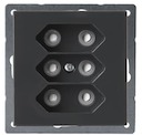 ABB Розетка 3*EuroSocket 6А 230В, без заземления, антрацит