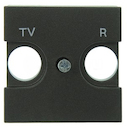 Накладка для TV-R розетки, 2-модульная, серия Zenit, цвет антрацит