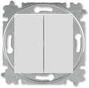 Переключатель и кнопка с перекидным контактом ABB Levit серый / белый