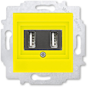 USB зарядка двойная ABB Levit жёлтый