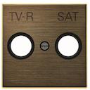 Накладка для TV-R-SAT розетки, серия SKY, цвет античная латунь