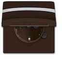 ABB Allwetter 44 Розетка , c полем для надписи, с крышкой, с защ. шторками, , IP44, коричневая, уплотнительно кольцо в комплекте, 16А, 250В.