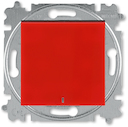 Выключатель кнопочный одноклавишный с подсветкой ABB Levit красный / дымчатый чёрный