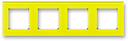 Рамка ABB Levit 4 поста жёлтый / дымчатый чёрный