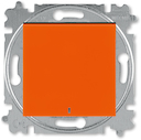 Переключатель одноклавишный с подсветкой ABB Levit ориентационная оранжевый / дымчатый чёрный