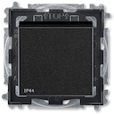 Переключатель кнопочный одноклавишный ABB Levit IP44 антрацит / дымчатый чёрный