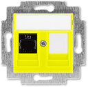 Розетка информационная ABB Levit RJ45 категория 5e и заглушка жёлтый