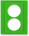Сменная панель ABB Levit на розетку с заземлением двойную зелёный
