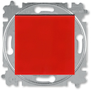 Выключатель кнопочный одноклавишный ABB Levit красный / дымчатый чёрный