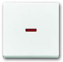 Клавиша для 1-клавишных выключателей/переключателей/кнопок, красная линза, Impressivo, белый
