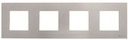 Рамка 3-постовая, (2+2+2+2)-модульная, базовая, серия Zenit, цвет серебристый